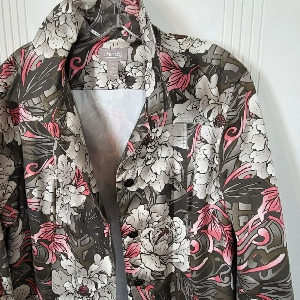 Chico's Pink & Gray Jacket - Picture 4 of 8